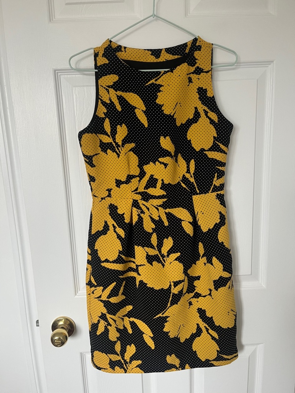 Van Heusen Black Dress with Yellow Floral Print - Sleeveless